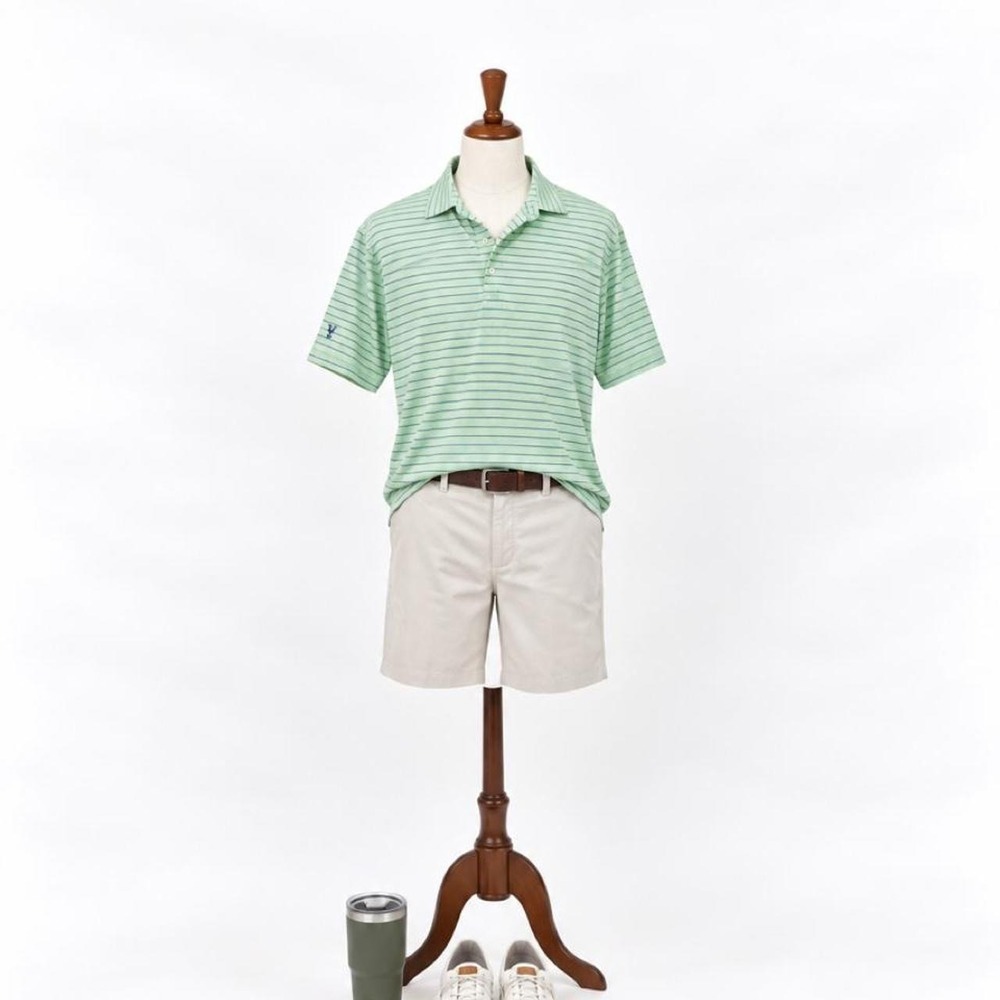 Johnnie-O Striped Polo Shirt – Men's Large